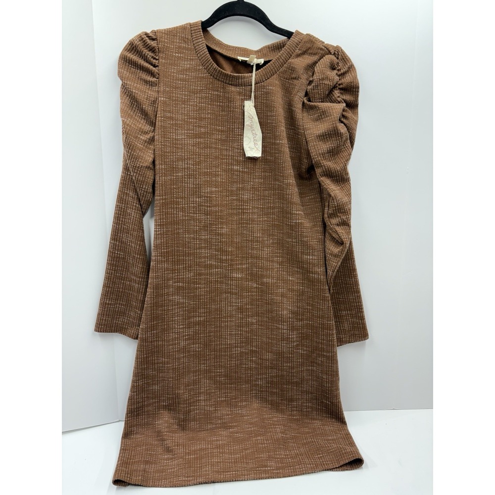 Mystree Women's Ribbed Dress‎ NWT Size Small Brown Fall/Winter